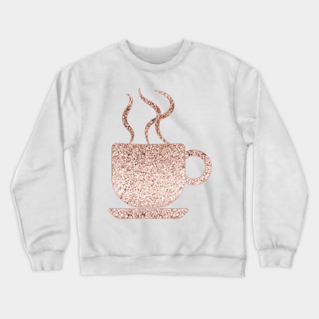 Sparkling rose gold coffee mug Crewneck Sweatshirt by RoseAesthetic